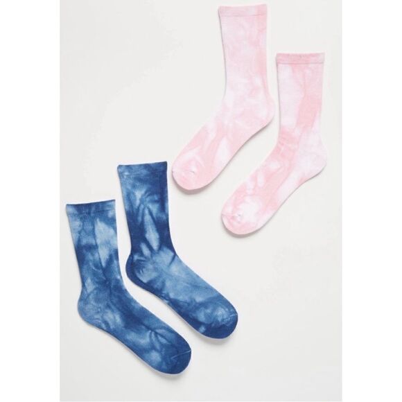 Anthropologie Accessories - NEW Anthropologie Hansel From Basel Pink & Blue Space-Dyed Yarn Tie-Dye Sock Set